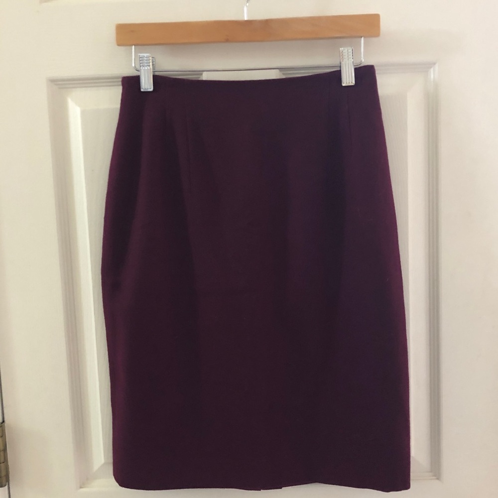 Jones New York Wool Pencil Skirt Plum USA Made